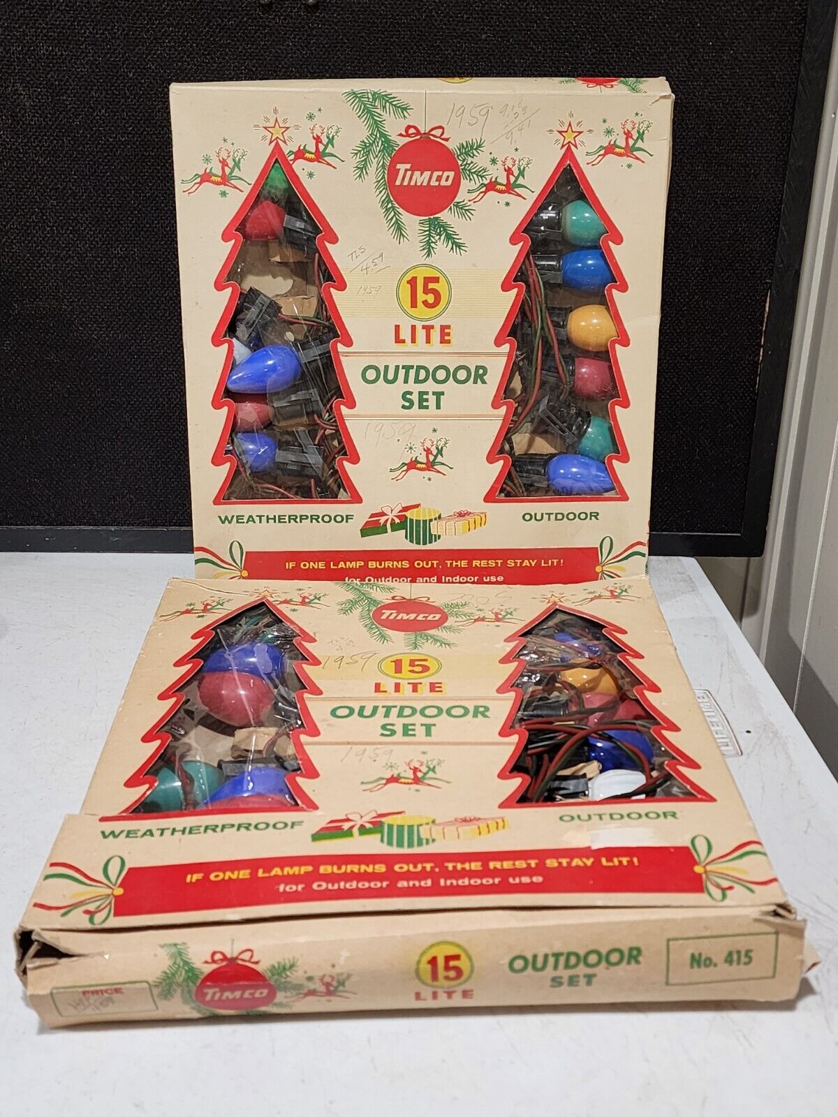 2 BOXES - Timco No. 415 --15 Lite Outdoor Set 1960sOutdoor Use