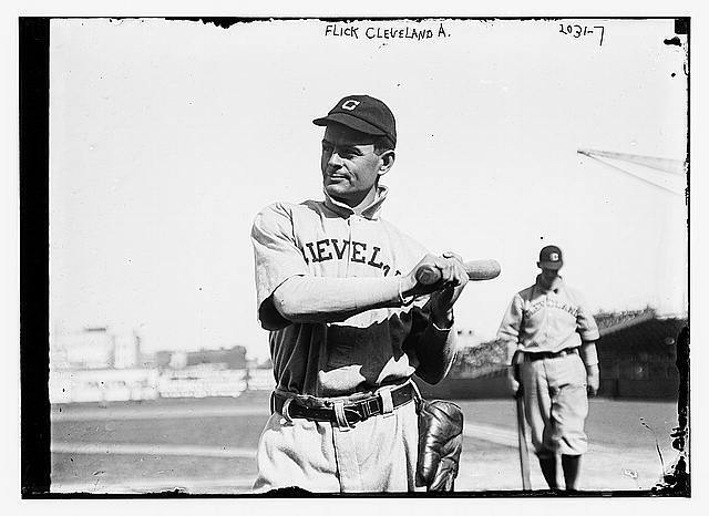 Elmer Flick, Cleveland, AL baseball c1900 Large Old Photo