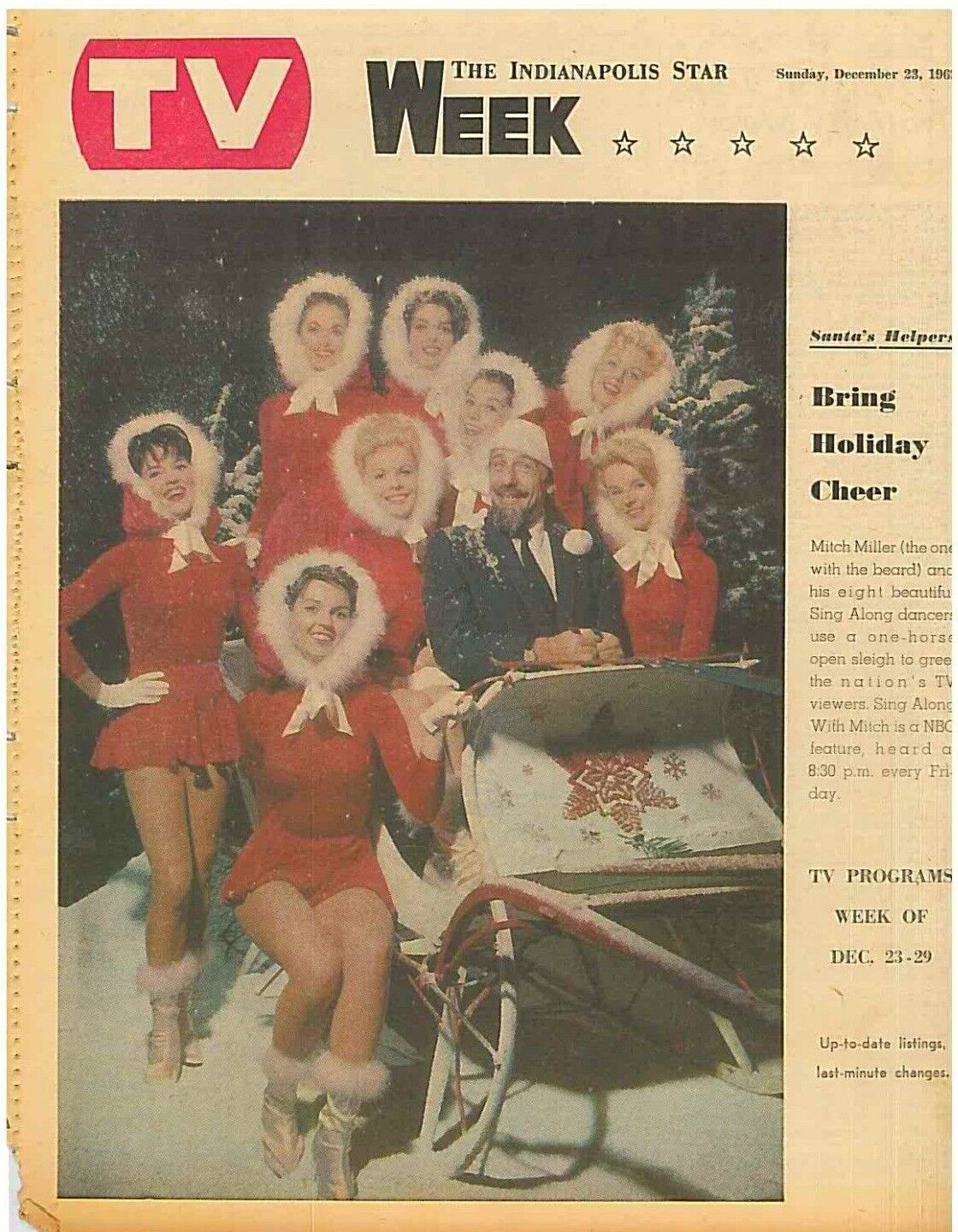 Mitch Miller Bing Crosby Janet Leigh December 23 1962 TV Week Magazine LB1
