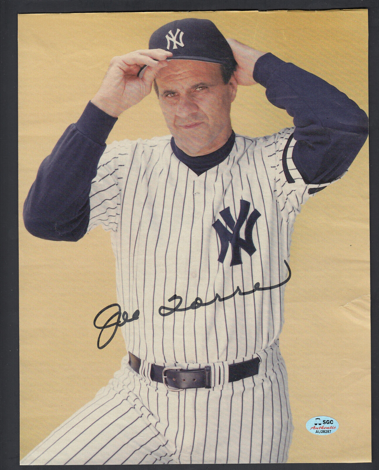 Joe Torre Autographed Full Size Magazine photo NY Yankees SGC Authentic