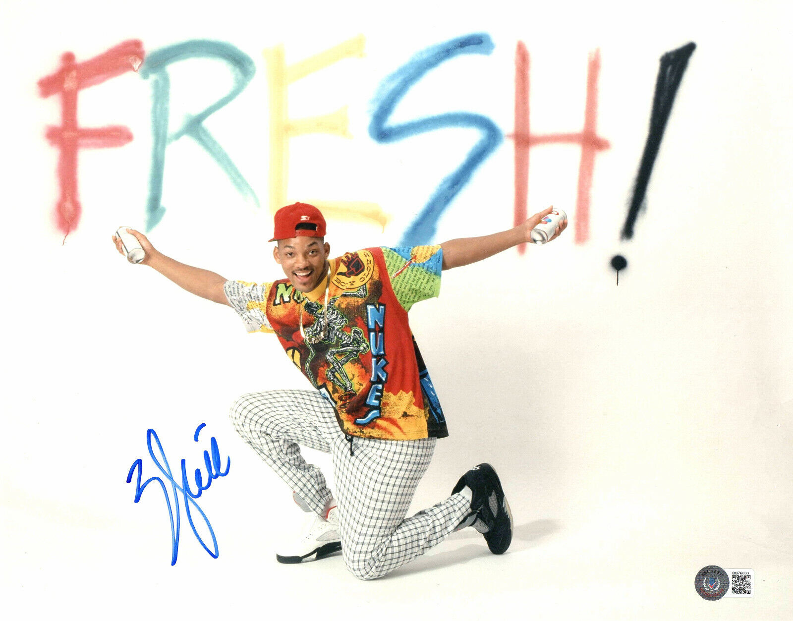 WILL SMITH SIGNED FROM THE FRESH PRINCE OF BEL AIR 11X14 PHOTOBECKETT BAS 1