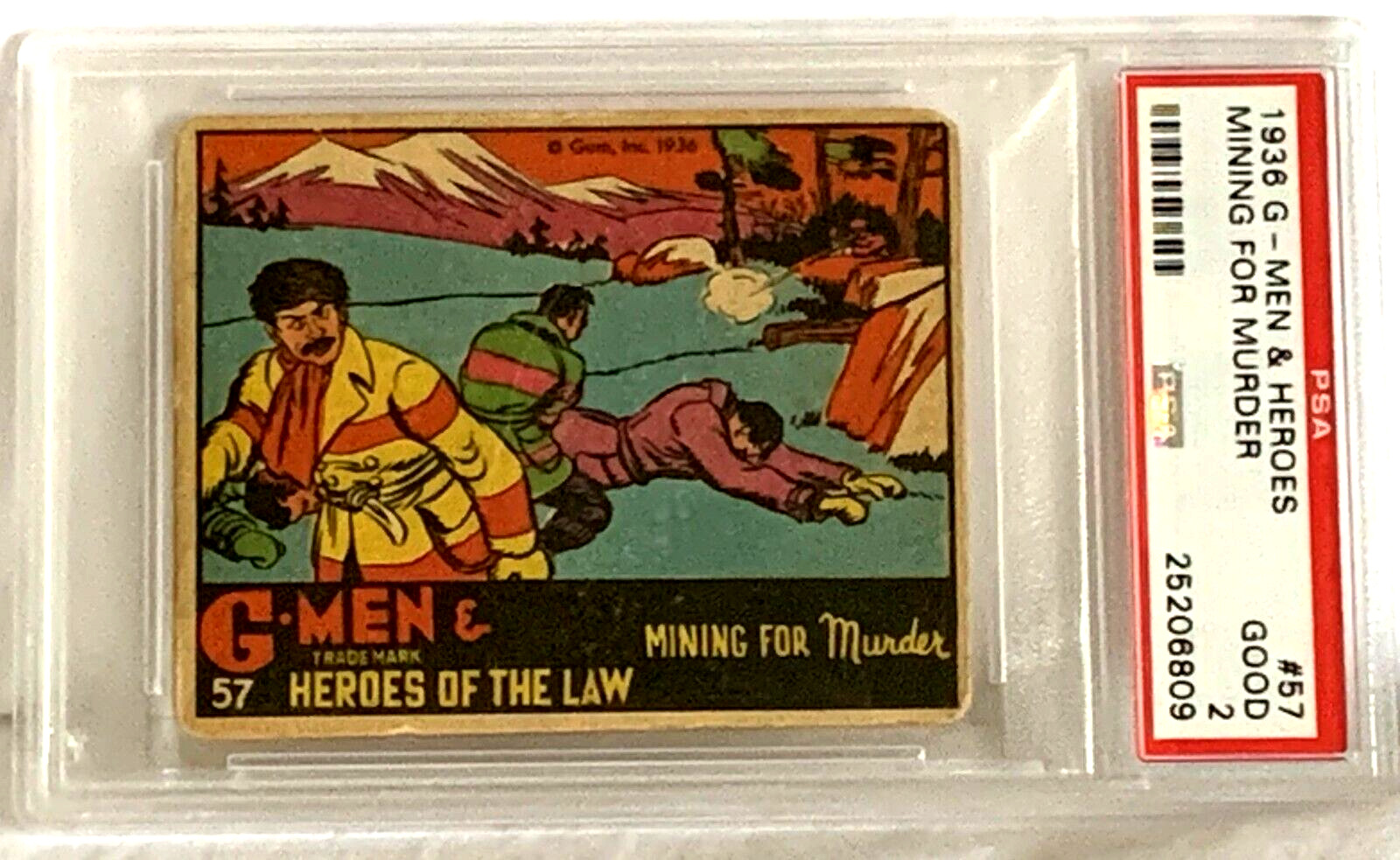1936 Gum. G-Men Heroes of The Law. Card # 57  PSA 2.  