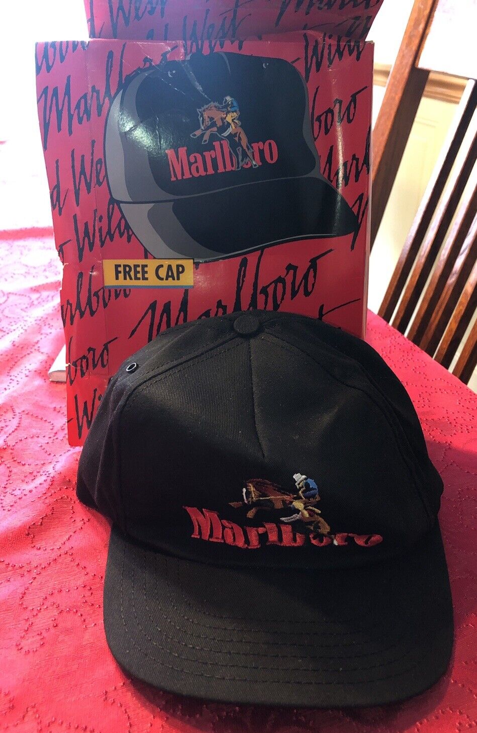 New Old Stock 1991 Marlboro Cigarettes Promo Wild West Baseball Cap In Box