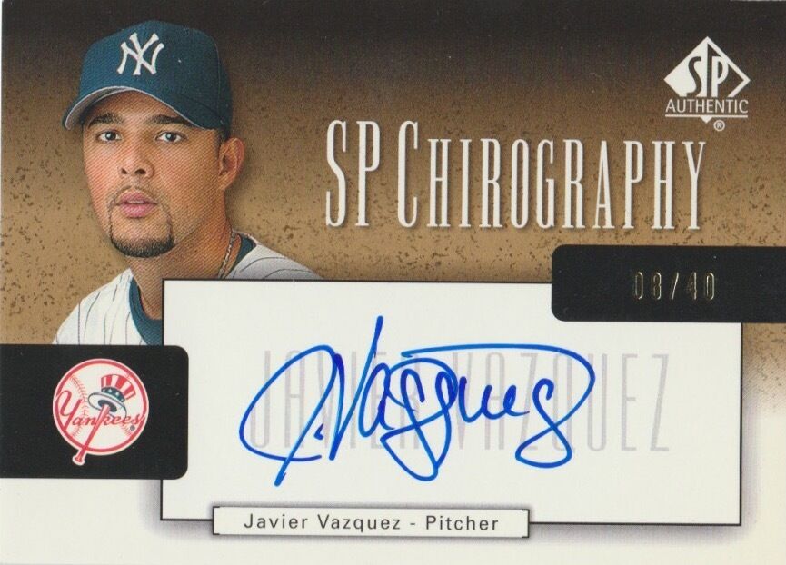Javier Vazquez 2004 UD SP Authentic Chirography autograph auto card CA-JV /40