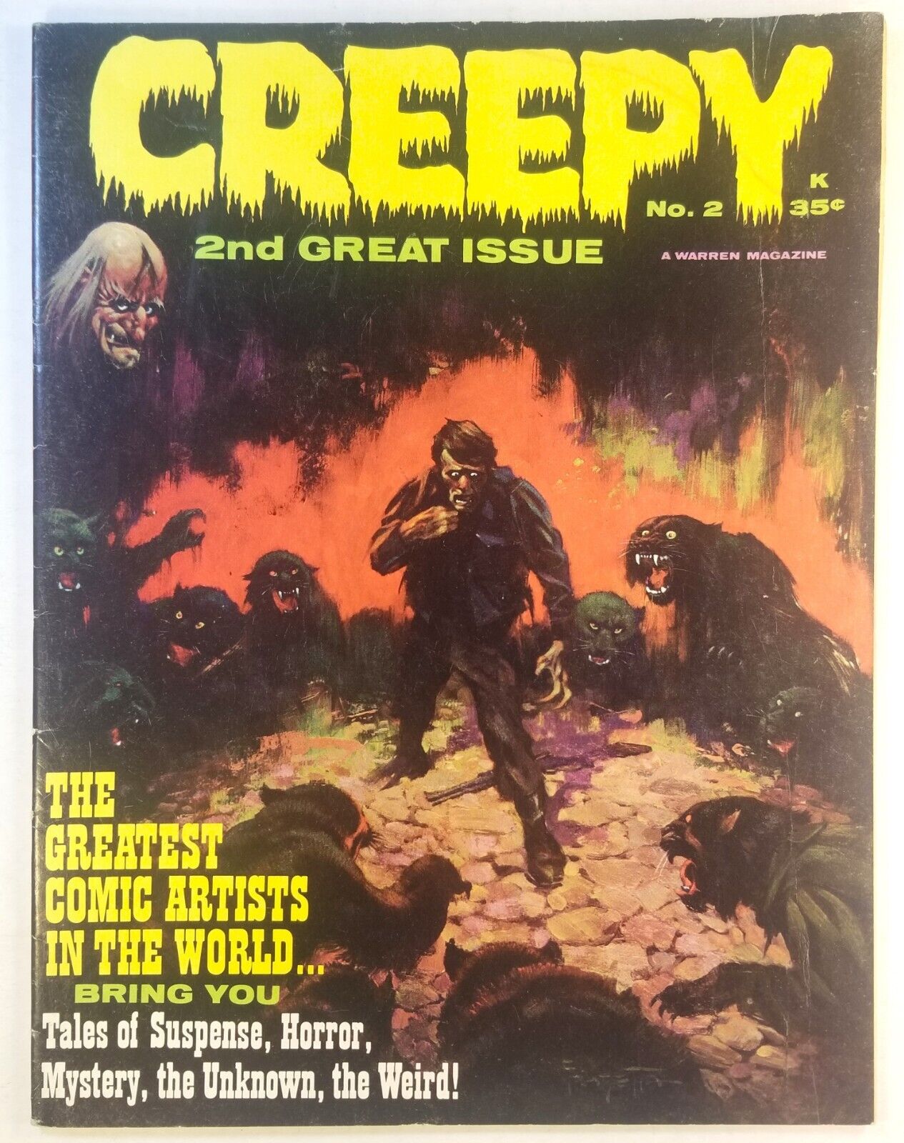 CREEPY #2 WARREN MAGAZINE 1965 FRANK FRAZETTA COVER Reed Crandall Jack Davis GD