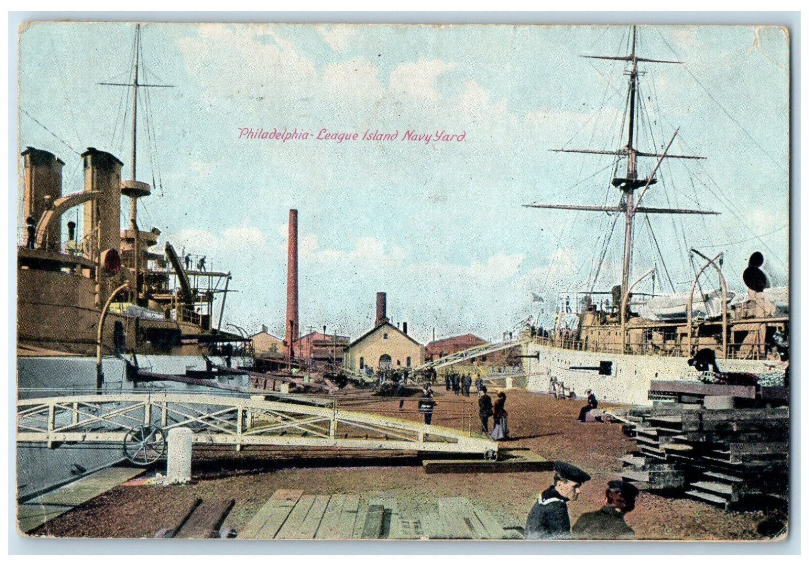 1910 Philadelphia League Island Navy Yard Pennsylvania PA WW1 Postcard