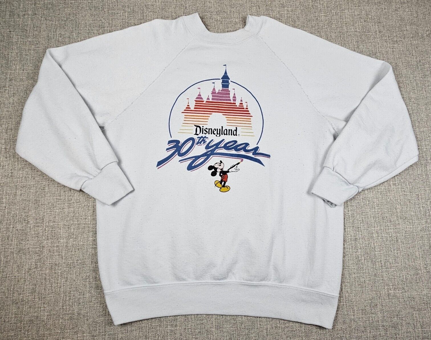 Vintage Disneyland Sweater Adult Large 30th Year 1985 80s Graphic Sweatshirt USA