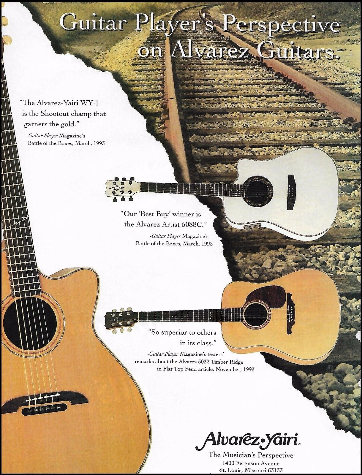 Alvarez Yairi Artist Series Acoustic Guitar 1994 ad 5088C WY-1 5032 Timber Ridge