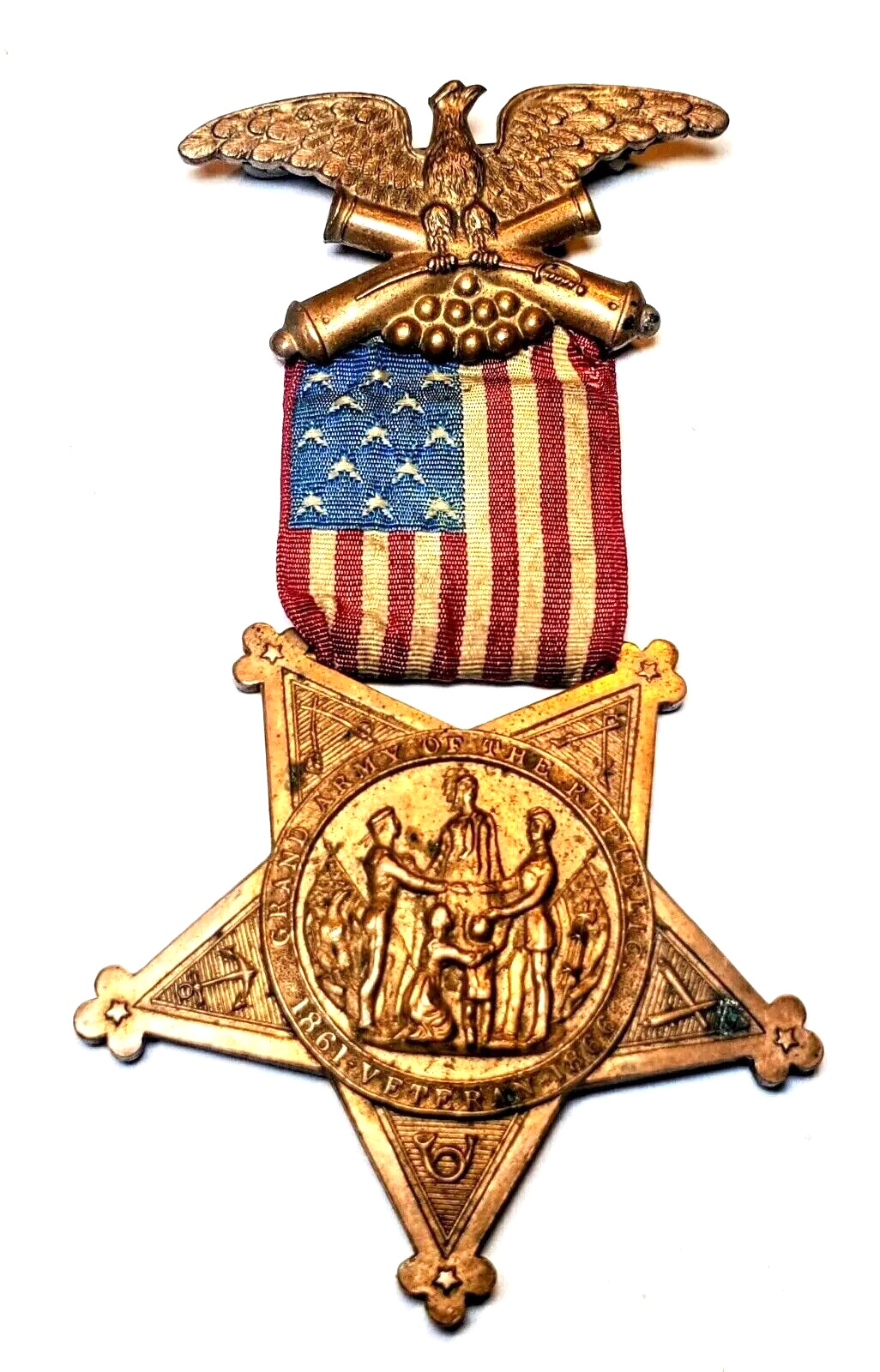 Antique GAR Grand Army Of The Republic 1861-1866 Civil War Veteran Badge Medal