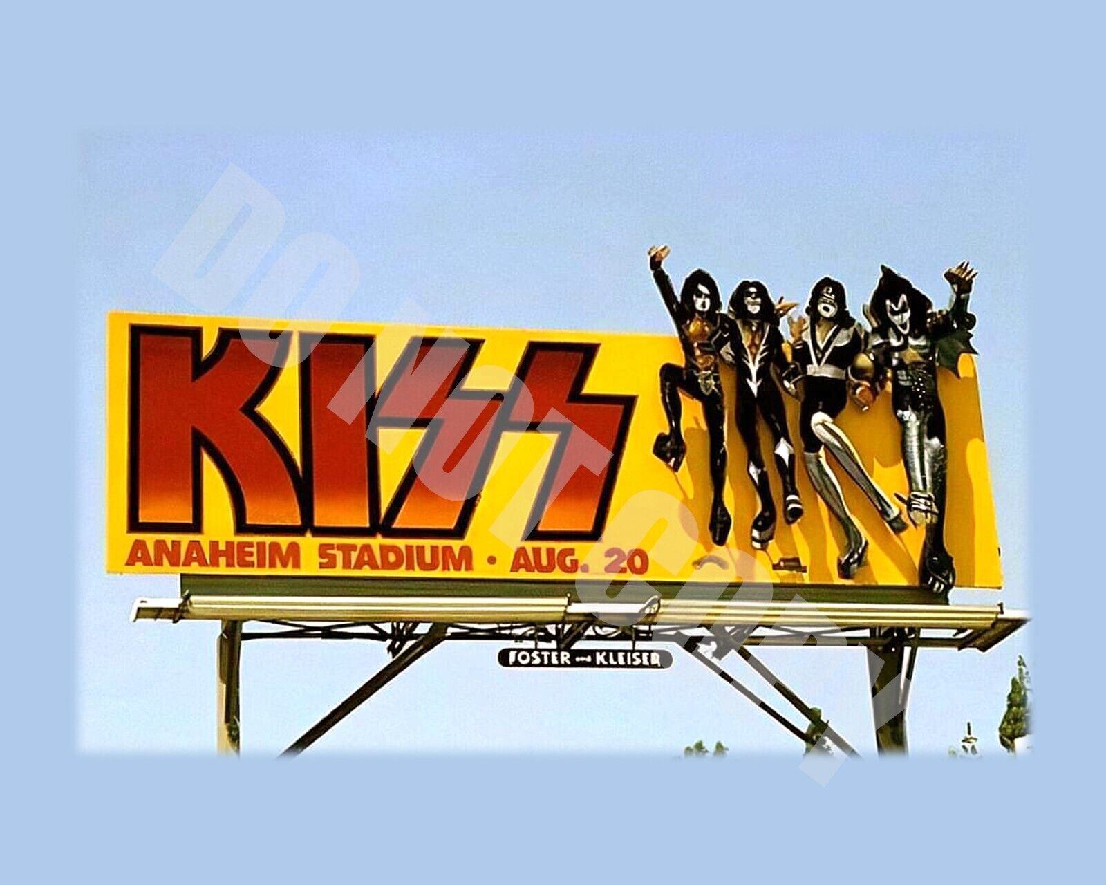 1976 Kiss 1976 Billboard Anahem Stadium Concert Billboard 8x10 Photo