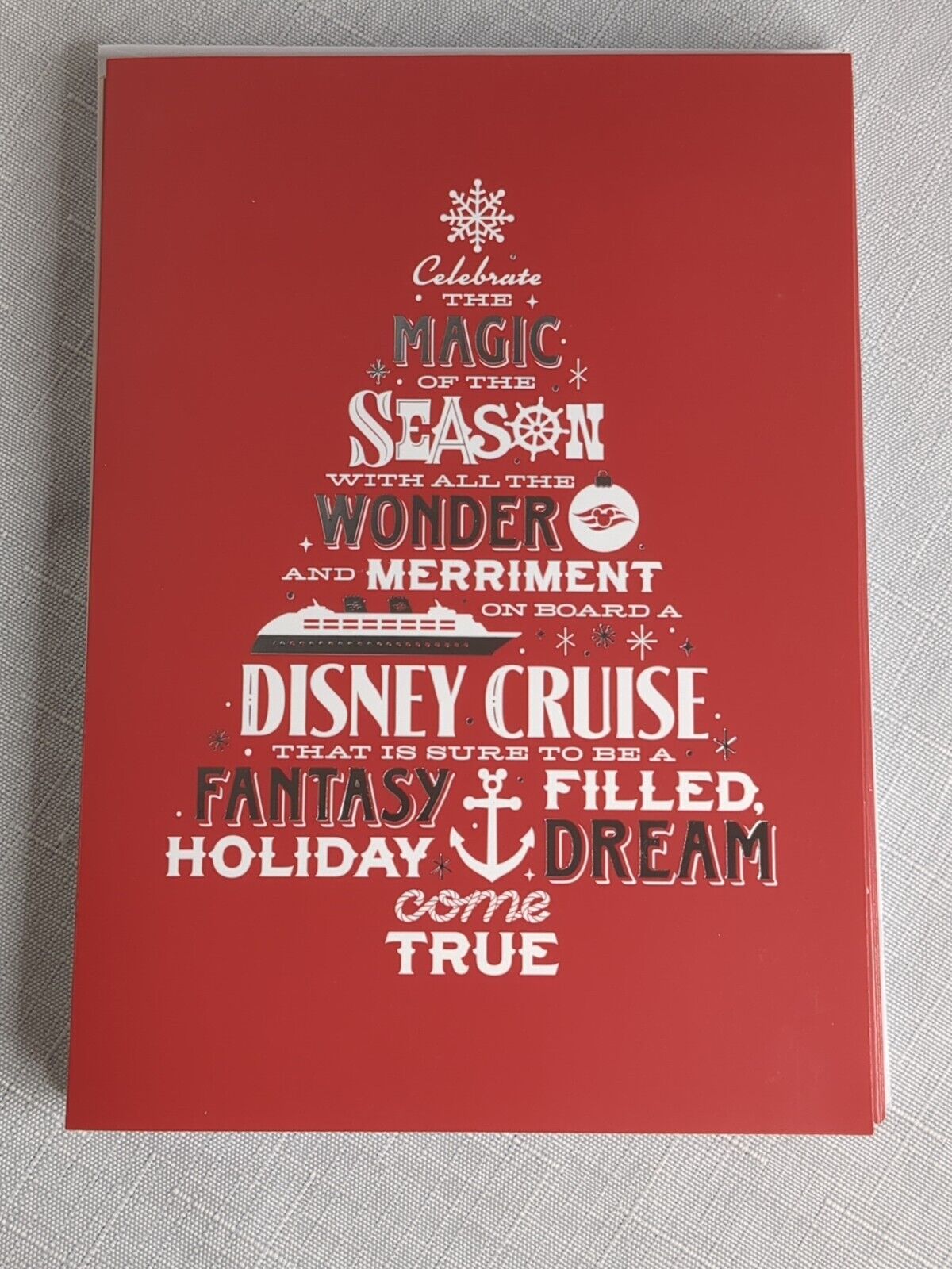 Lot Of 10 Disney Cruise Line Happy Holidays Christmas Cards Unused w/ Envelopes