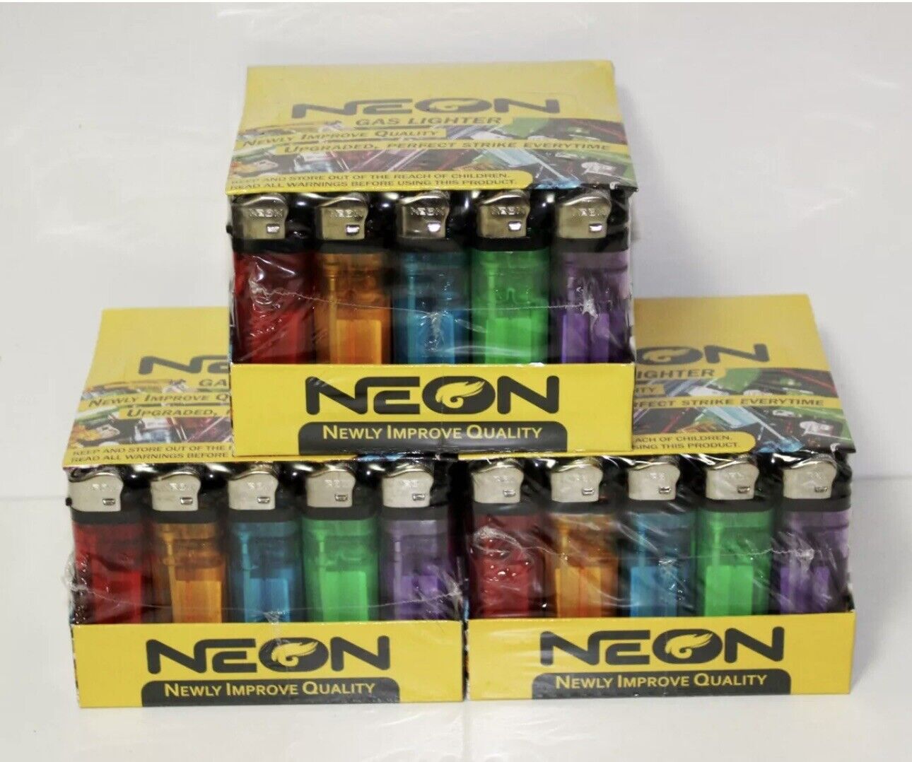 150 Disposable Lighters WHOLESALE LOT Assorted Colors NEON by MK