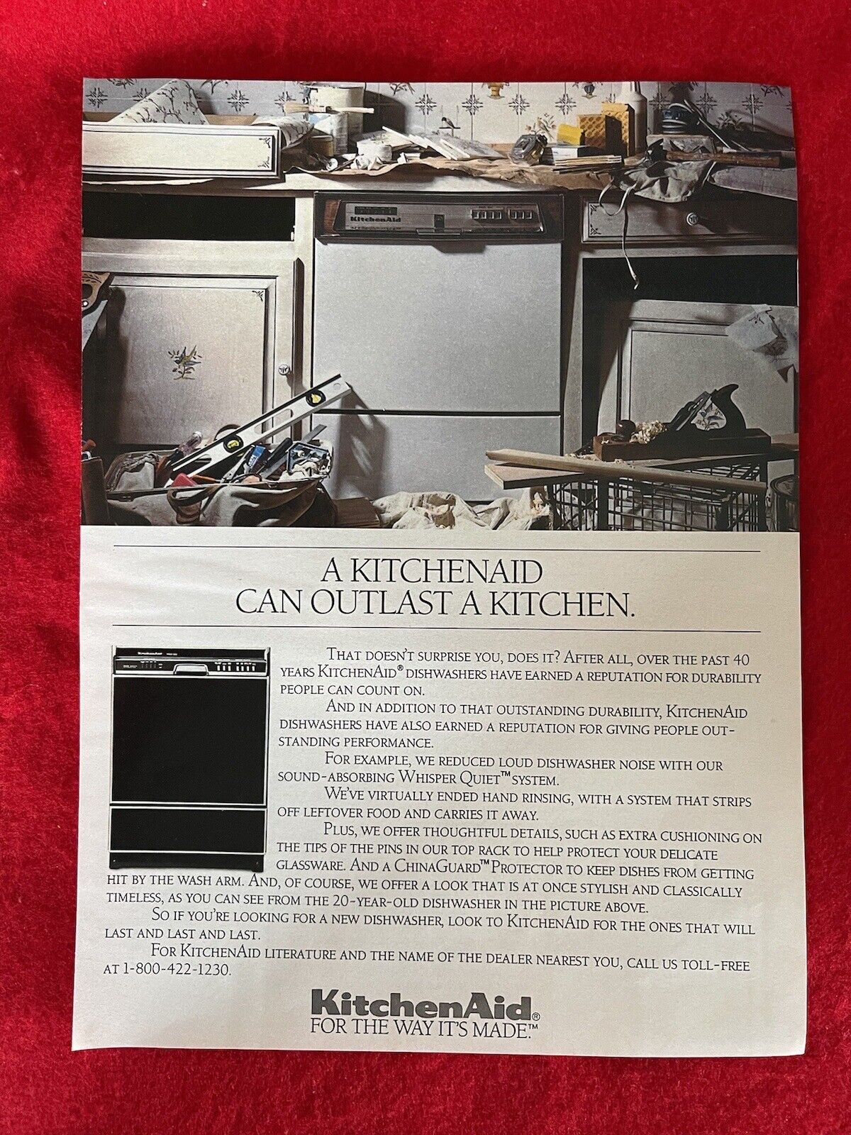 Vintage 1991 KitchenAid Dishwasher Print Ad Kitchen Aid