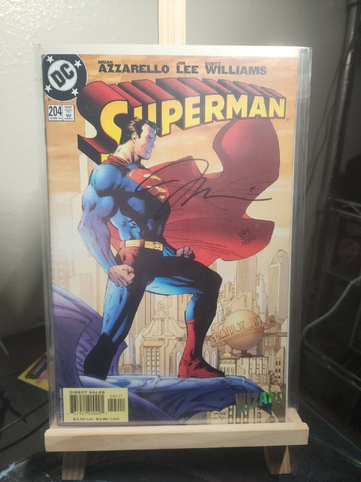 Superman #204 Signed By Jim Lee 694/4000 With Certificate. Sealed Never Opened. 