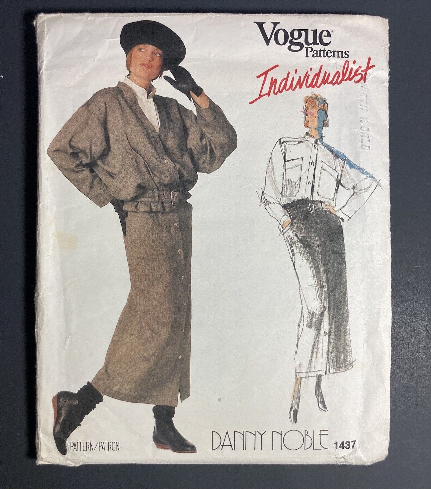 Vogue 80s Vintage Individualists Uncut Pattern #1437 Rare Danny Noble