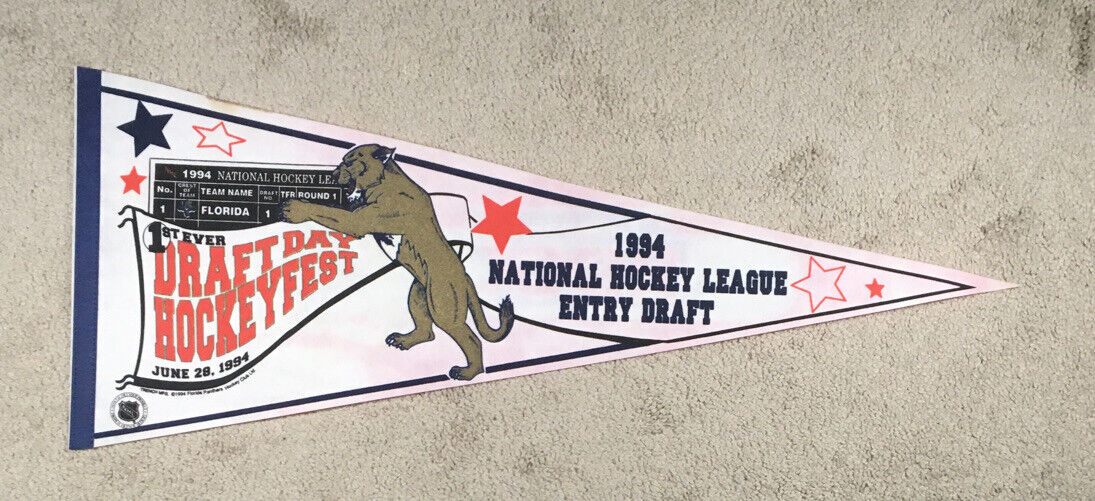Vintage 1994 NHL Entry Draft Felt Pennant 1st Ever Draft Day Hockey-Fest 6/28/94