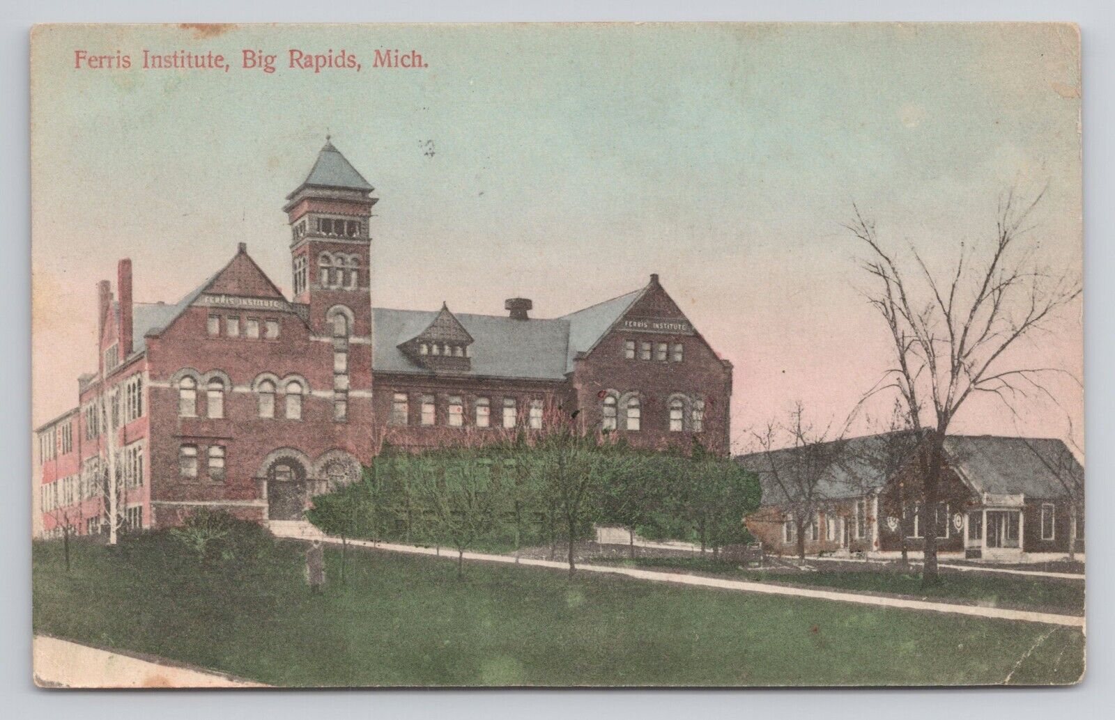 Ferris Institute Big Rapids Michigan 1909 Antique Postcard