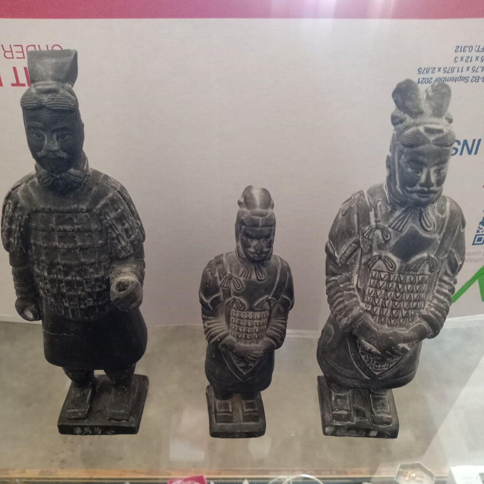 Chinese Terracotta Warrior Statue Replica Army Terra Cotta Asian LOT OF 3