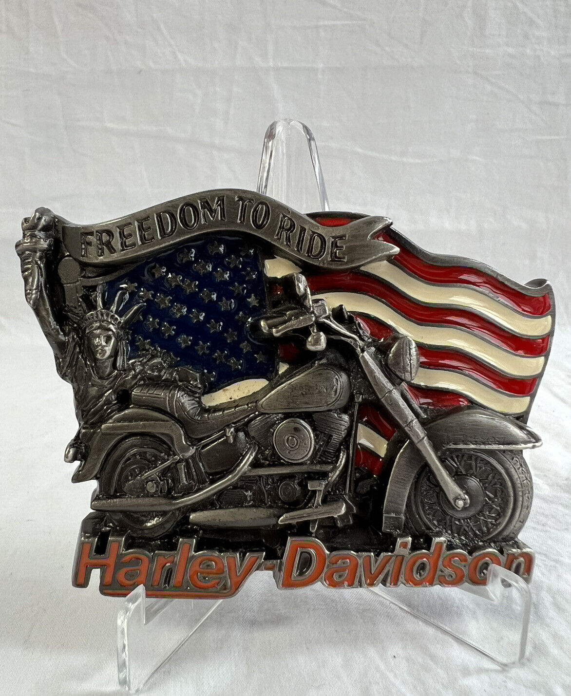 Harley-Davidson VTG ‘91 Rare Genuine Belt Buckle Freedom To Ride -No Box