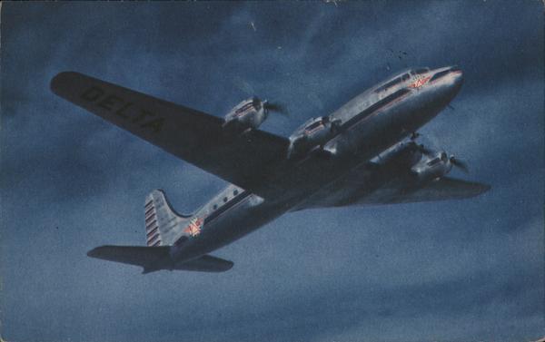 Aircraft 1947 Super Deltaliner Foote & Davies Inc. Chrome Postcard 3c stamp