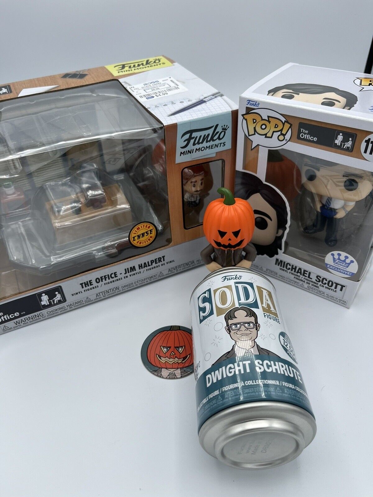 Funko Pop Lot The Office Soda Dwight Schrute Chase, Jim Halbert Chase, Young MS
