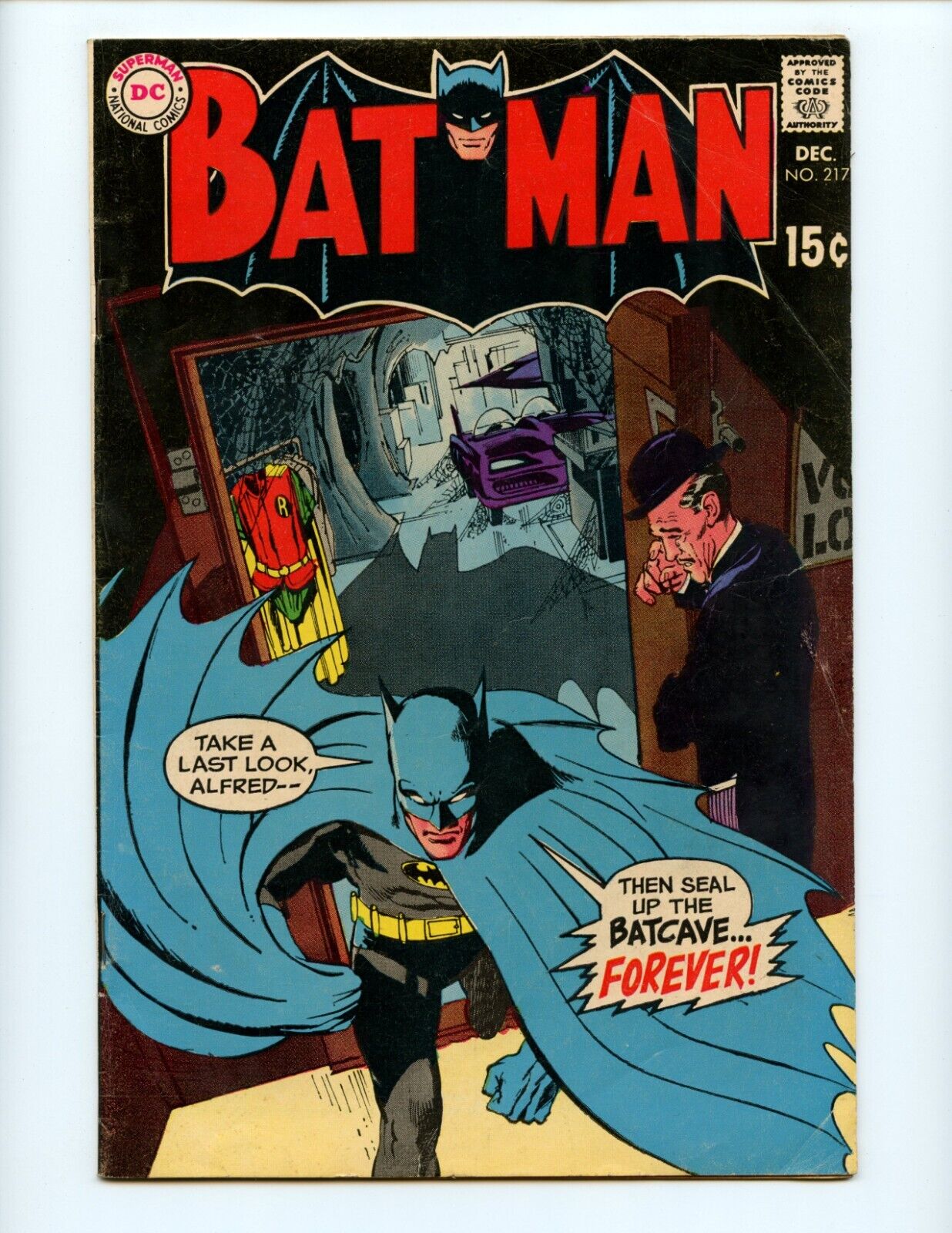 Batman #217 Comic Book 1969 FN Frank Robbins Neal Adams DC Alfred Robin