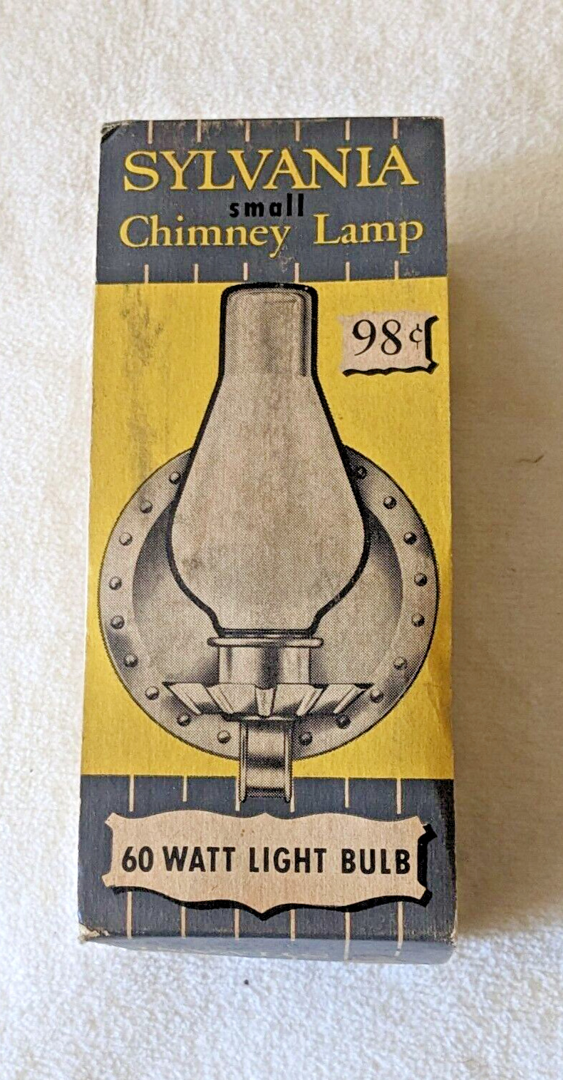 Vintage NEW 1960’s Sylvania Chimney Shaped 60 Watt Lamp Bulb NIP