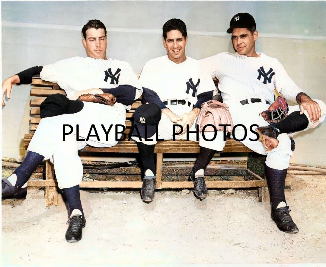 Joe DiMaggio, Phil Rizzuto & Charlie Keller Colorized 8x10 Print-FREE SHIPPING