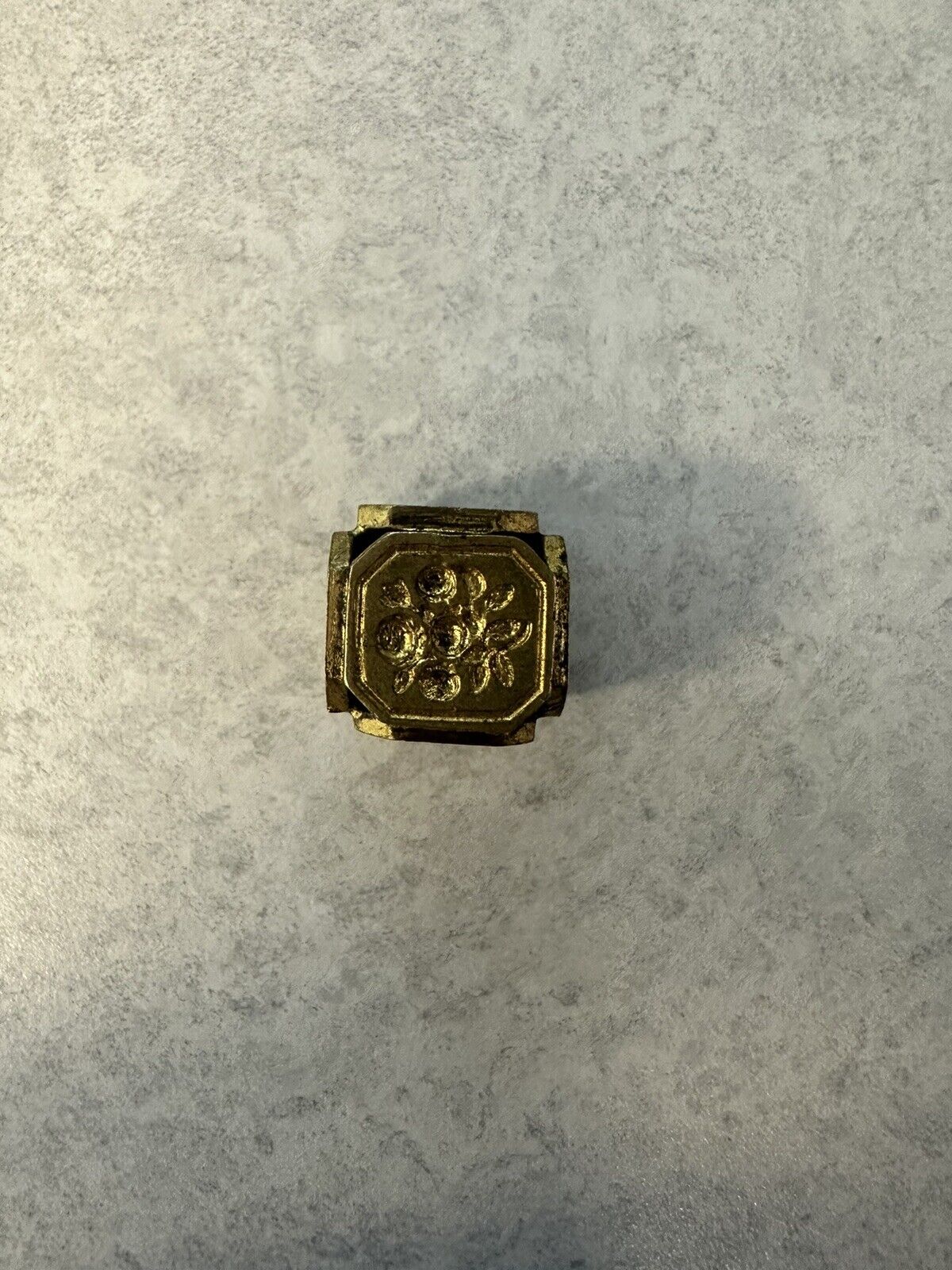 Antique Gilt Cube Seal With 6 Motifs