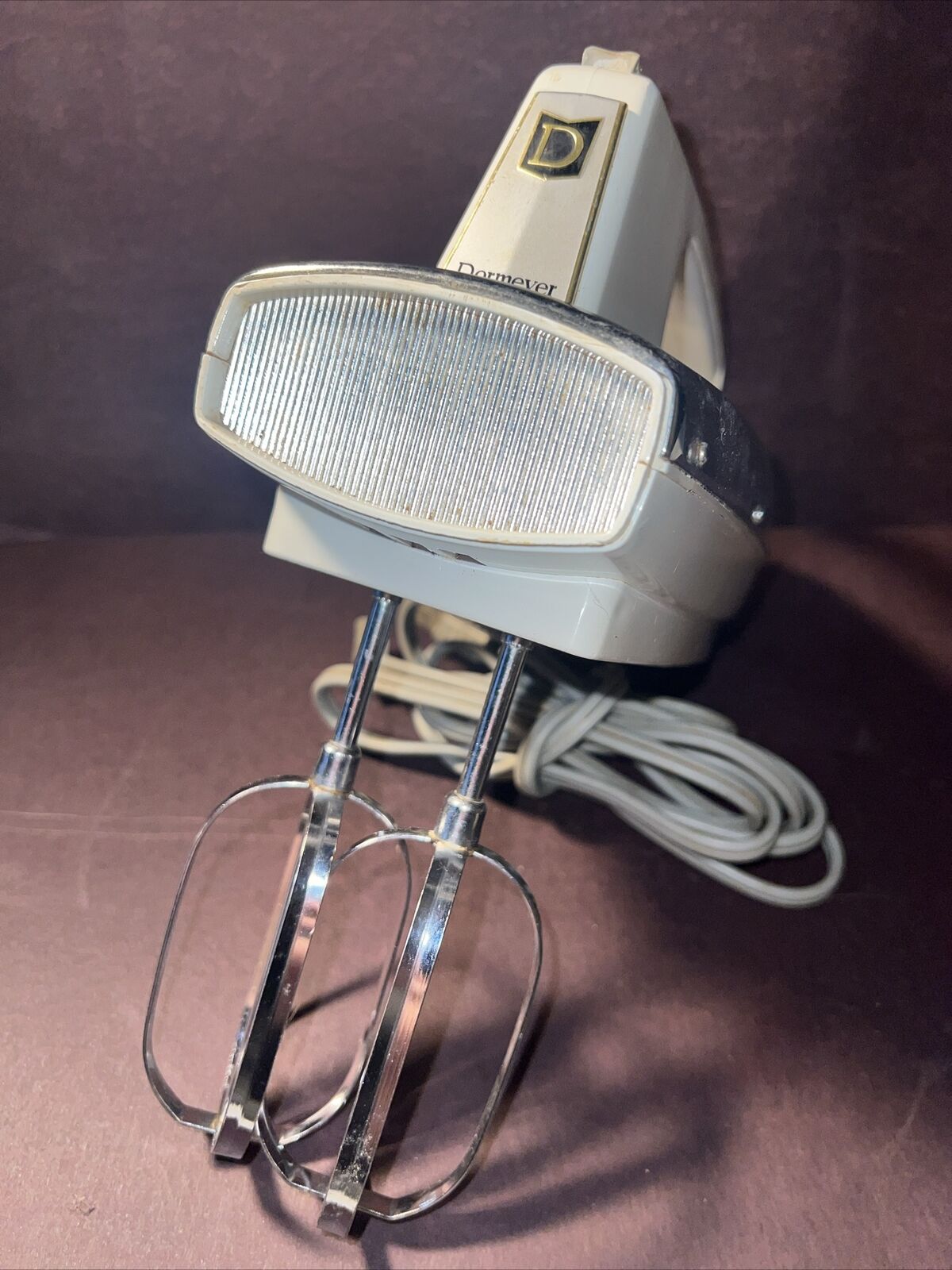Vintage Dormeyer Electric Chrome Hand Mixer MCM Atomic Space Age Works W Beaters