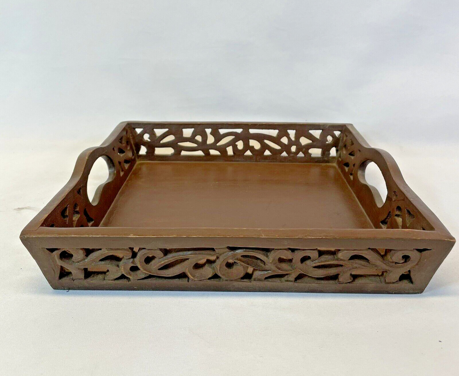 Exquisite World Market 12x12 Hand-Carved Decorative Wooden Serving Tray