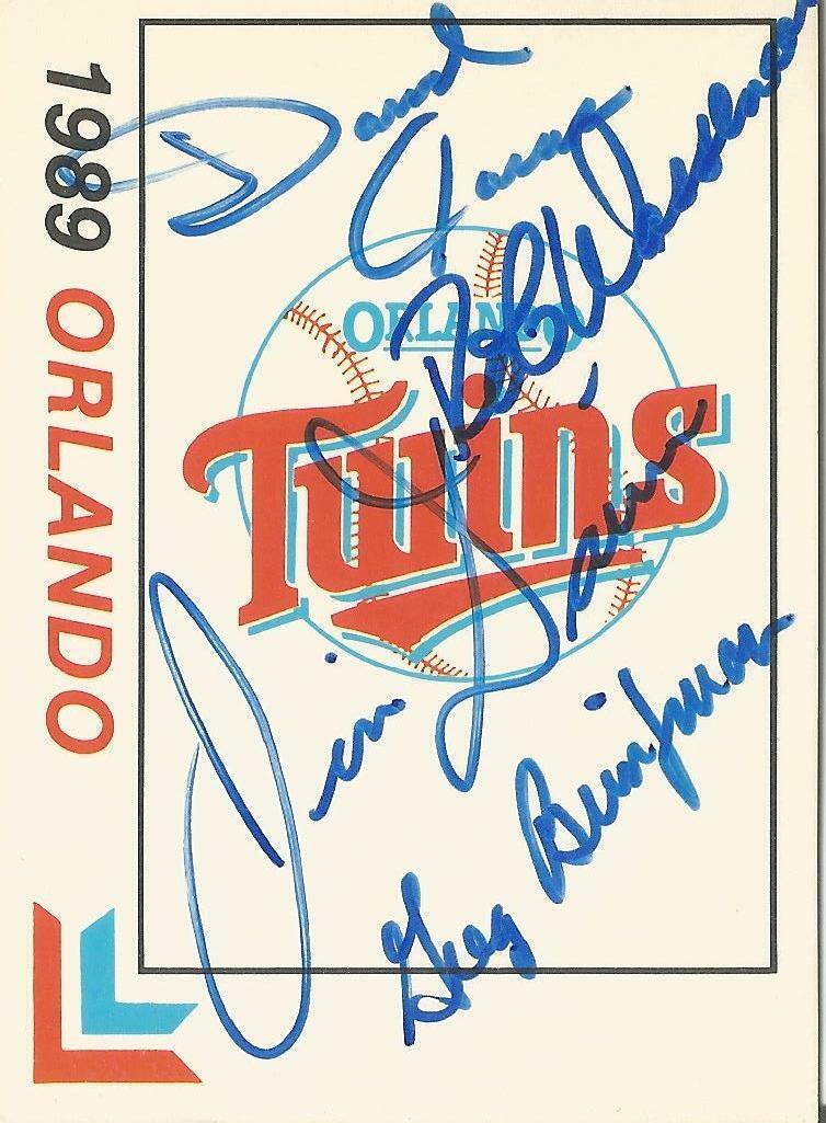 Minnesota Twins JIM DAVINS / DAVID JACAS / ROB WASSENEAR / GREG BRINKMAN signed