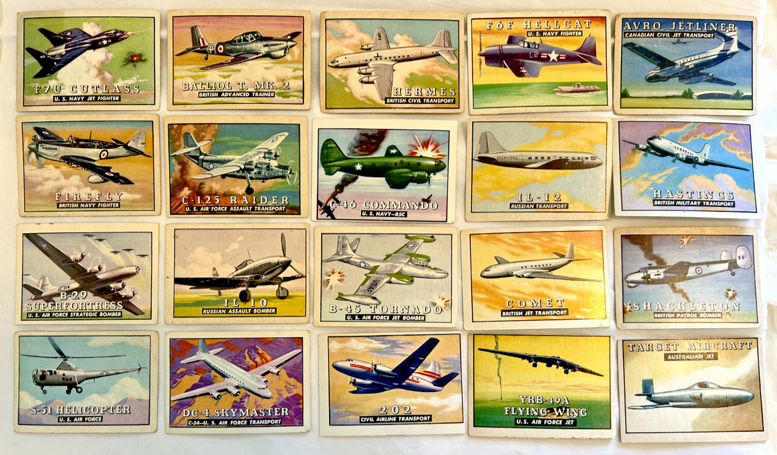 1952 Topps Wings Friends or Foe Airplanes Lot 7W Nice Assortment of 40 Cards