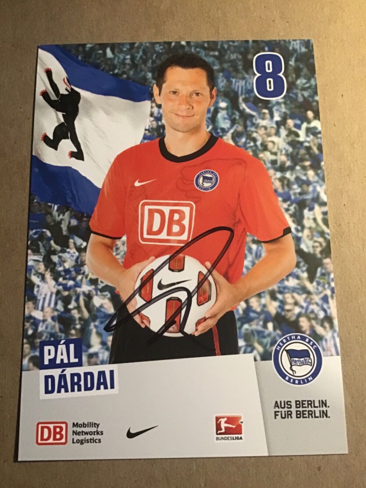 Pal Dardai, Hungary 🇭🇺 Hertha BSC Berlin 2010/11 hand signed
