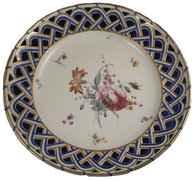 Antique 18thC Superb Frankenthal Porcelain Floral Plate Porzellan Teller German