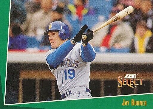 #202 SEATTLE MARINERS # JAY BUHNER - RF # BASEBALL CARD SCORE SELECT MLB 1992