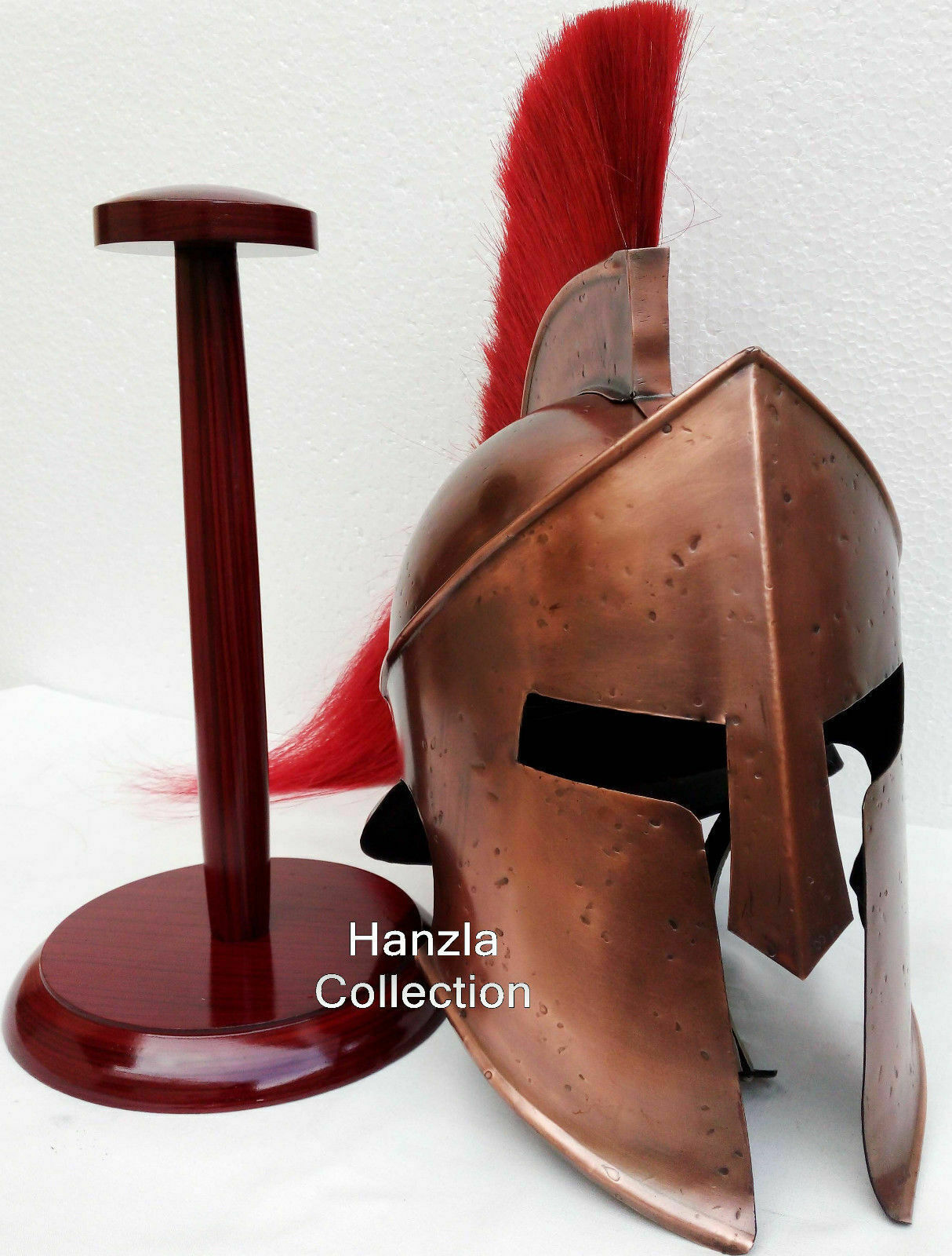 Medieval Greek Sparton Armour King Leonidas 300 Roman Helmet With Wooden Stand