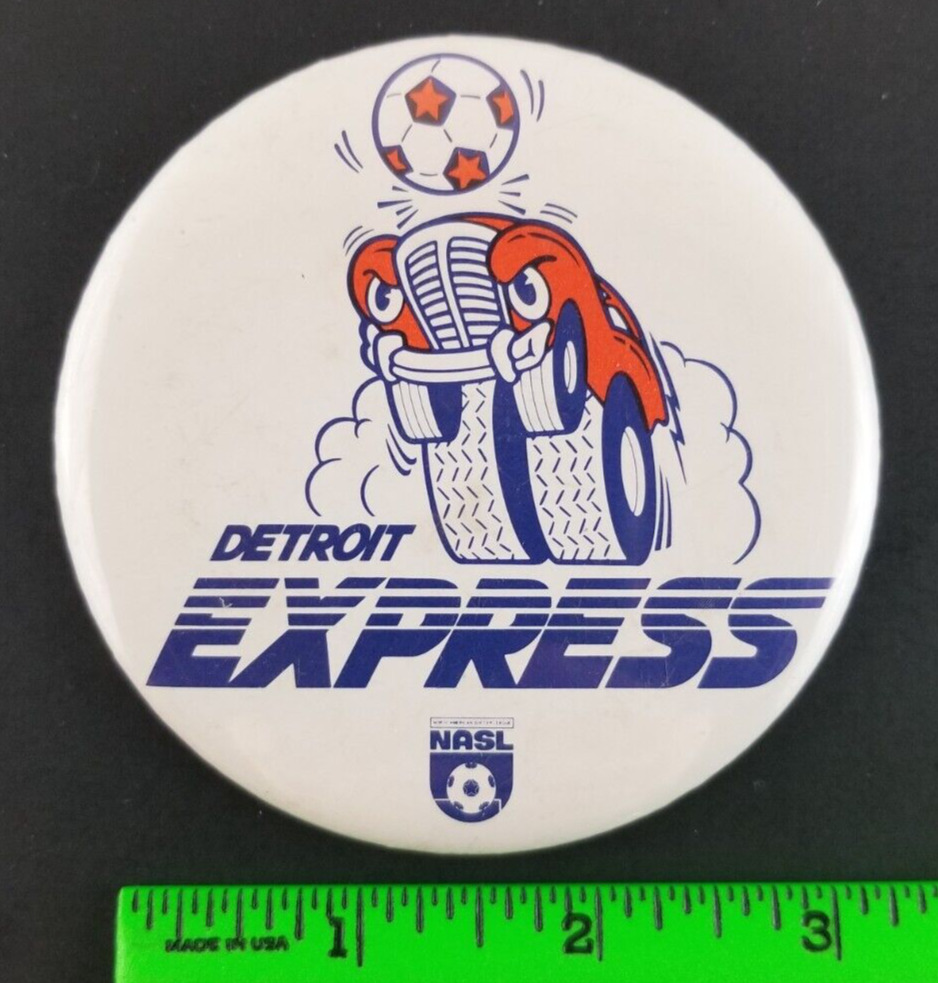Vintage 1980 Detroit Express Soccer NASL Pinback Pin