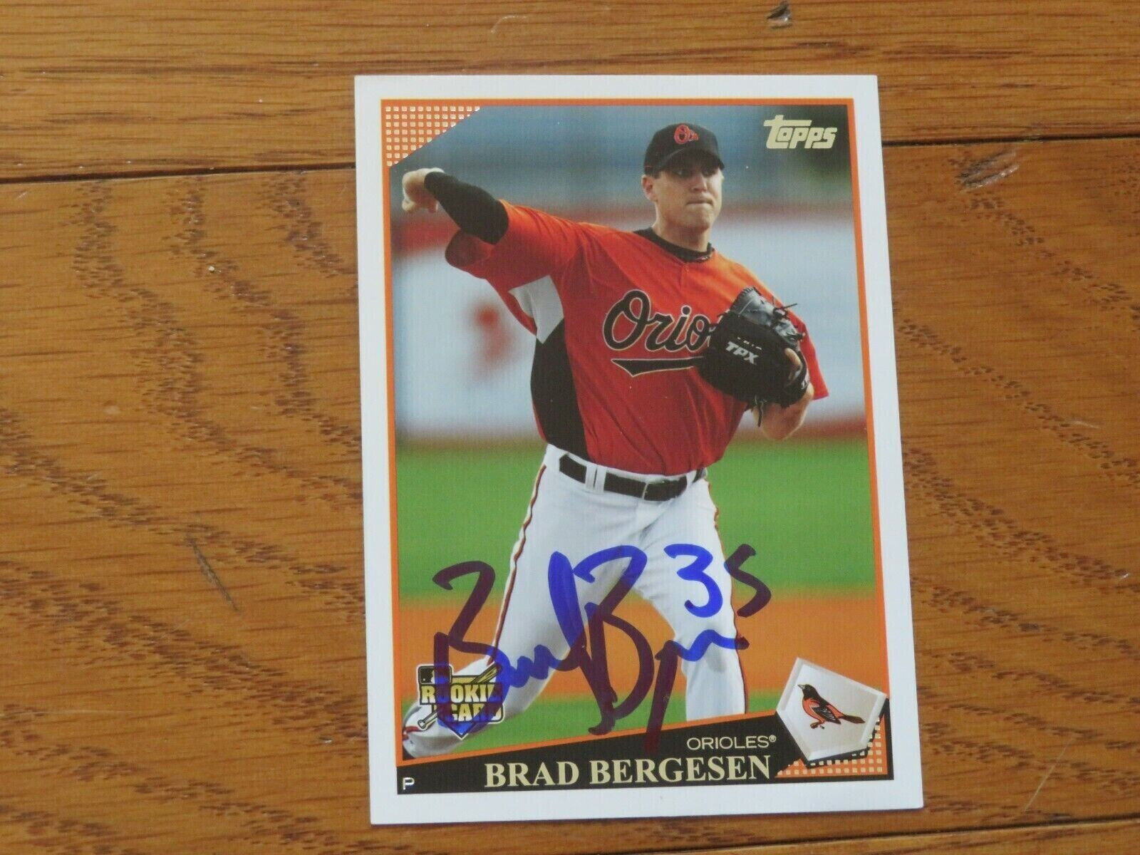 Brad Bergesen Autographed Hand Signed Card Baltimore Orioles Topps