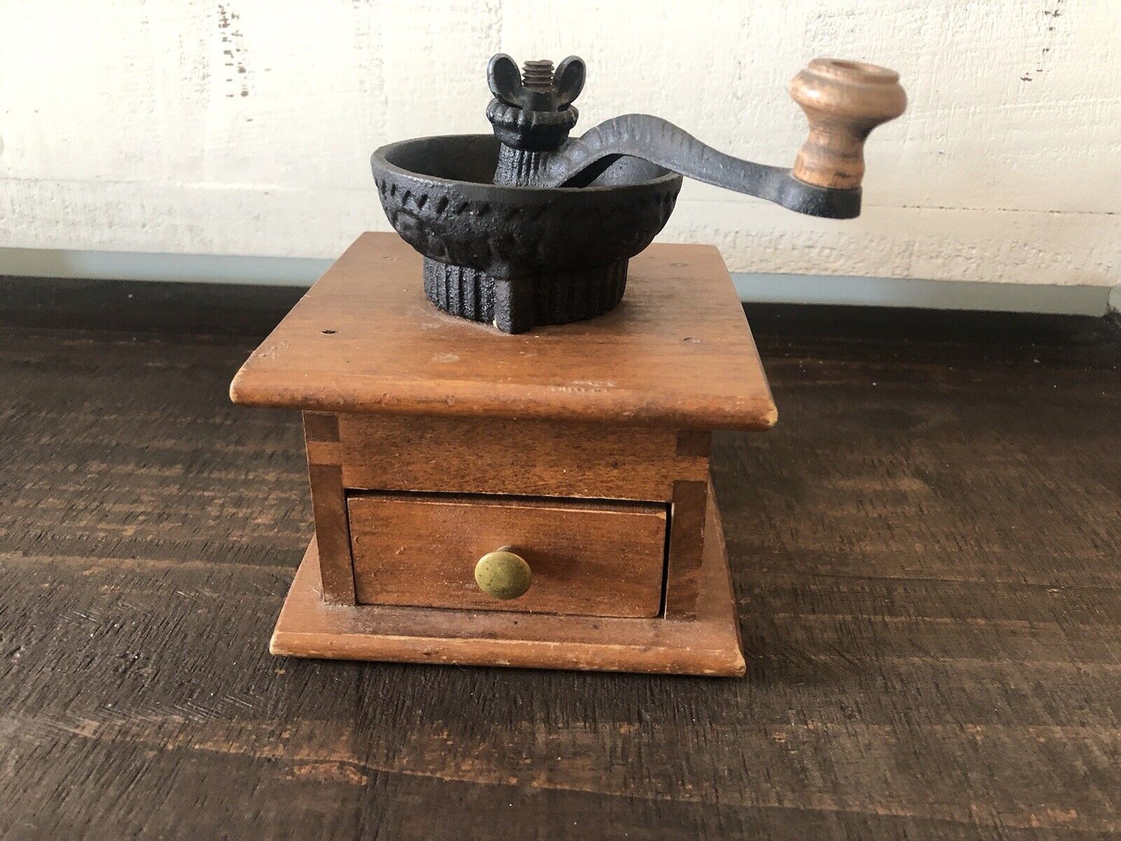 vintage coffee grinder cast iron