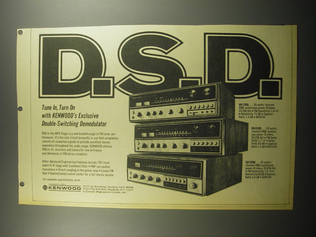 1974 Kenwood KR-7200, KR-6200 and KR-5200 Receivers Advertisement