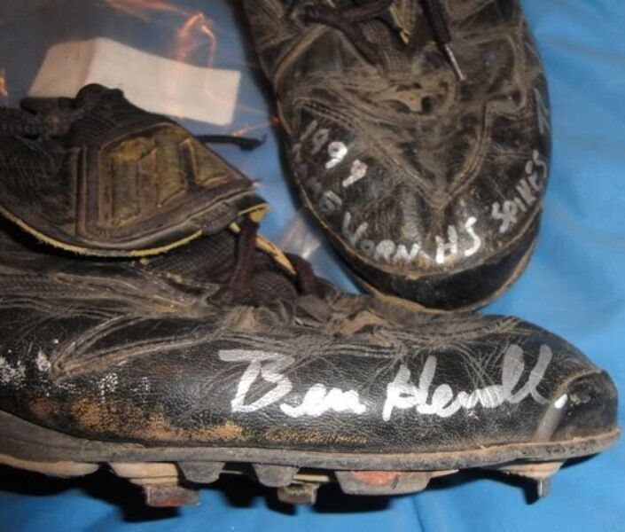 Brewers BEN HENDRICKSON Game Used Worn Cleats Signed