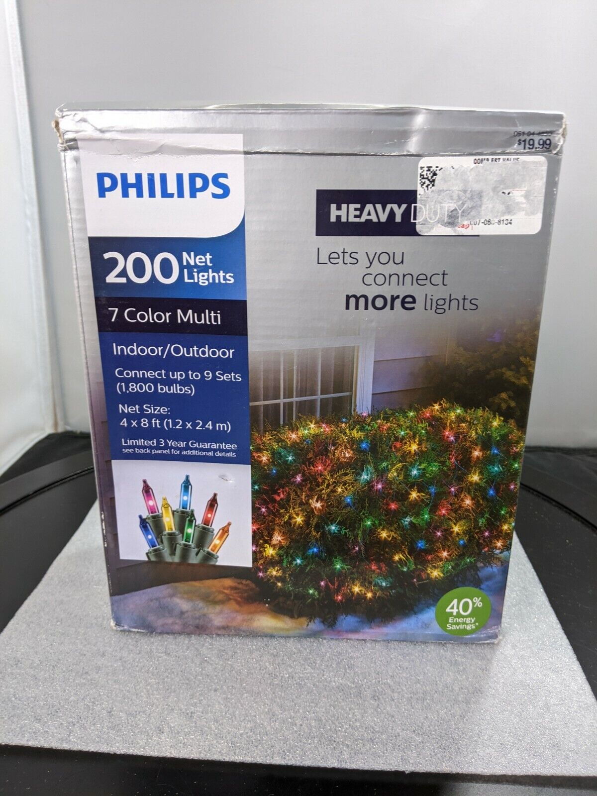 Philips 200 Net Lights 4x8 ft 7 Color Multi Indoor/Outdoor Green Wire Stays Lit