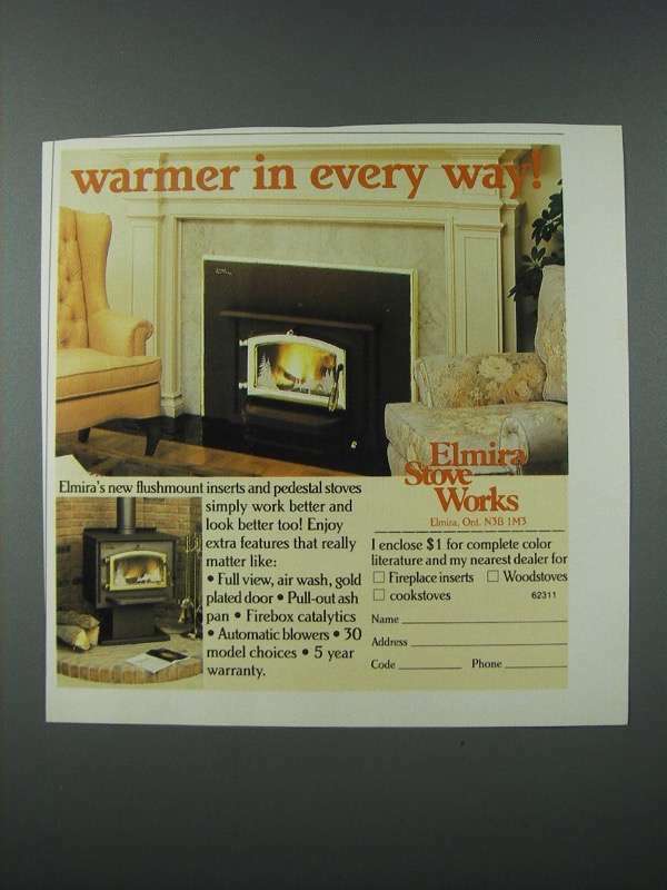 1986 Elmira Stove Works Ad - Warmer in Every Way