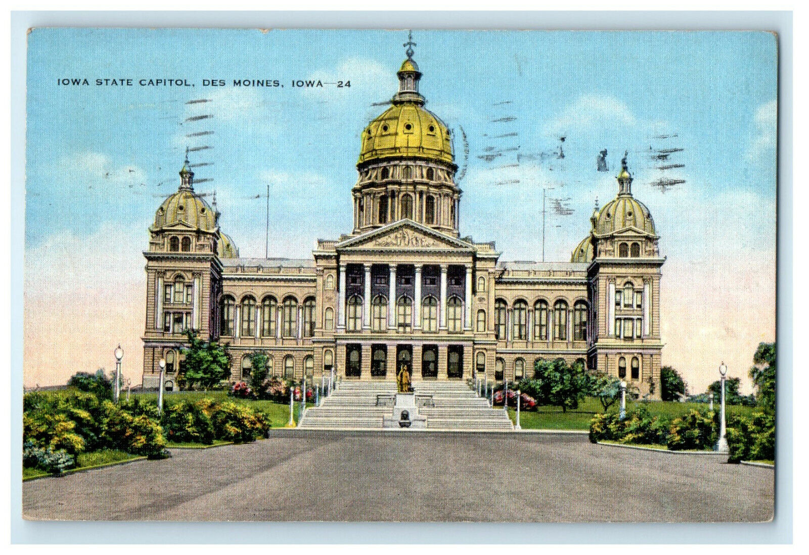 1937 Iowa State Capitol, Des Moines Iowa IA Posted Vintage Postcard