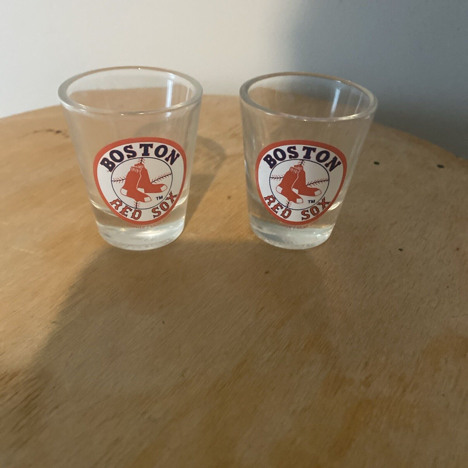 Boston Red Sox Painted Shot Glass (2) TOTAL GLASSES
