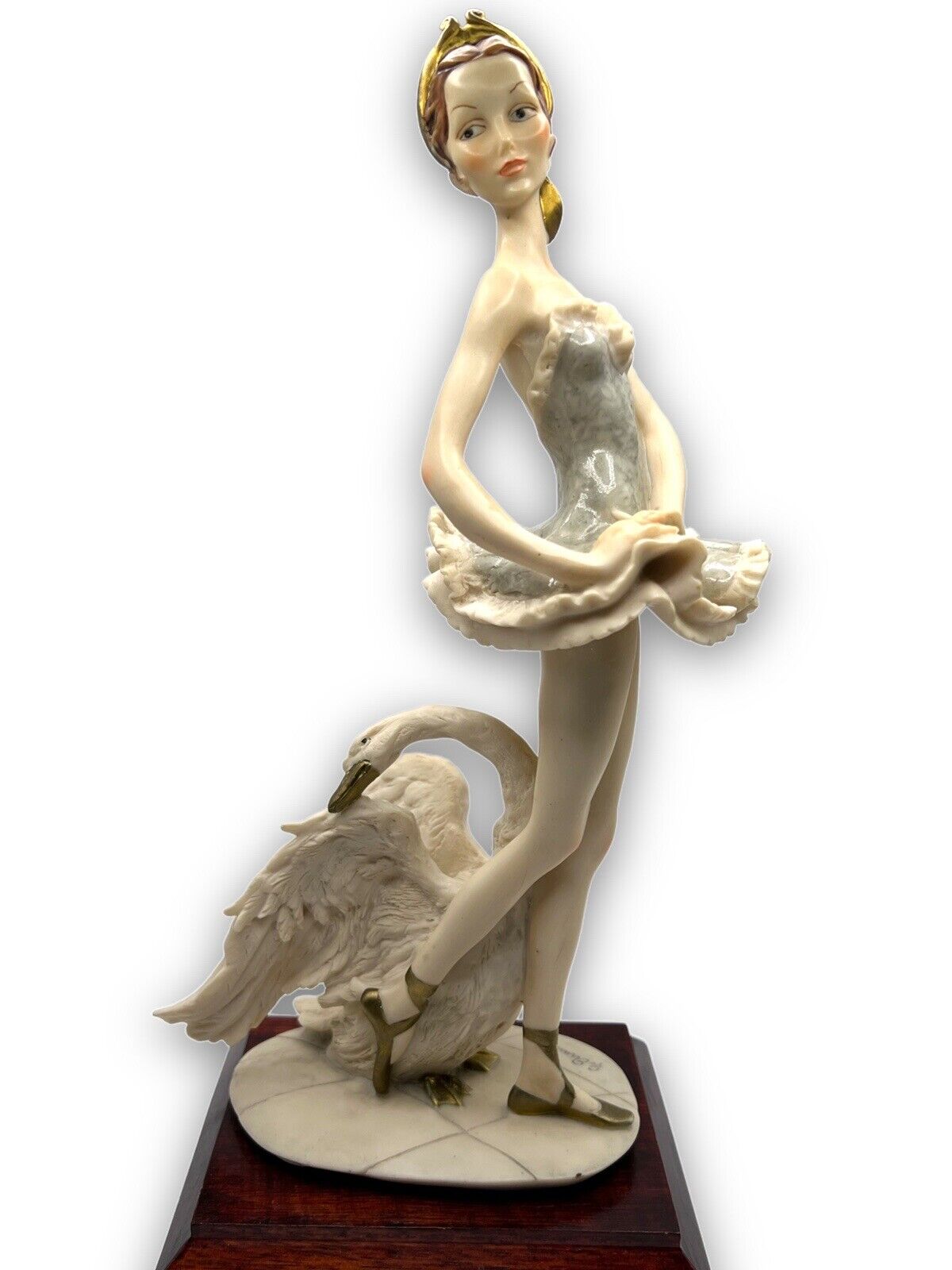 RARE 1990 Giuseppe Armani Porcelain Ballerina Swan Figurine Florence Italy Dance