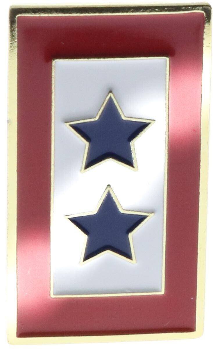 Double Blue Star Honor Service Hat or Lapel Pin PMS1098 F3D30W