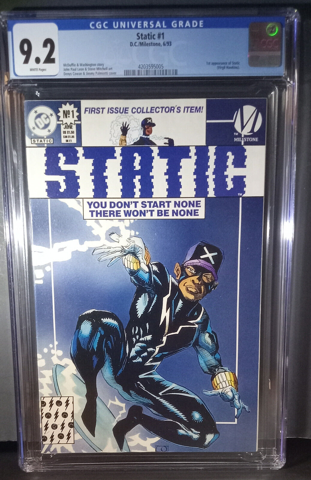 Static #1 DC Comics Milestone 1993 CGC NM-