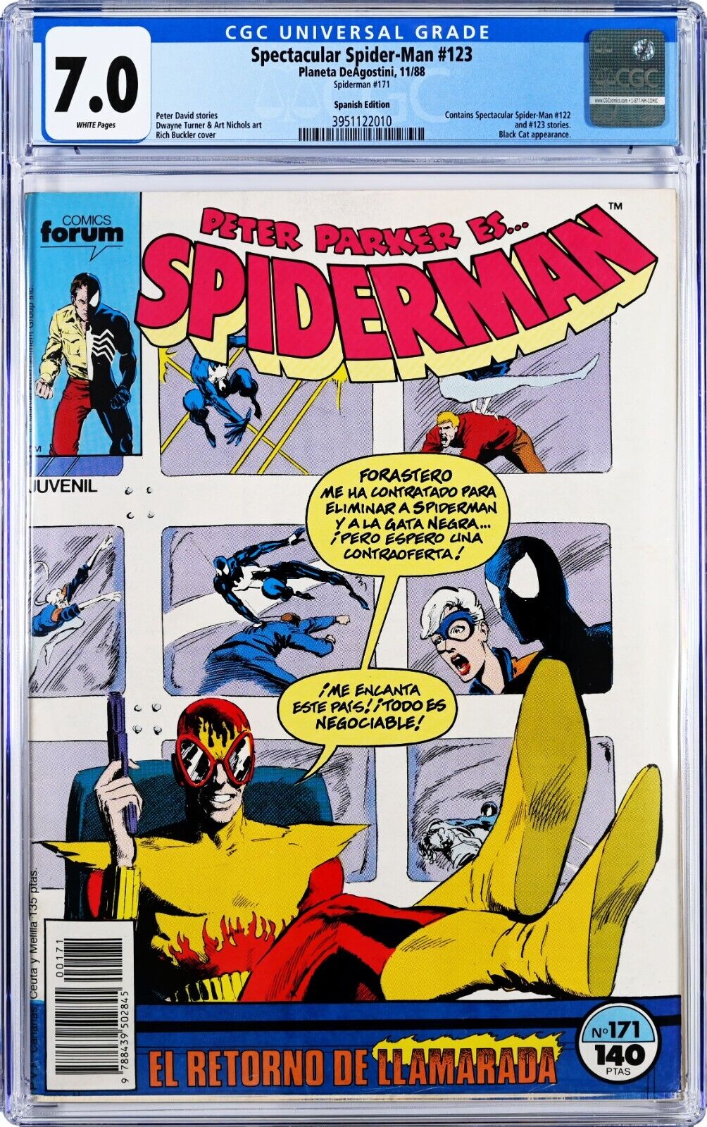 Peter Parker Es Spiderman #171 CGC 7.0 (Nov 1988, DeAgostini) Spanish Edition